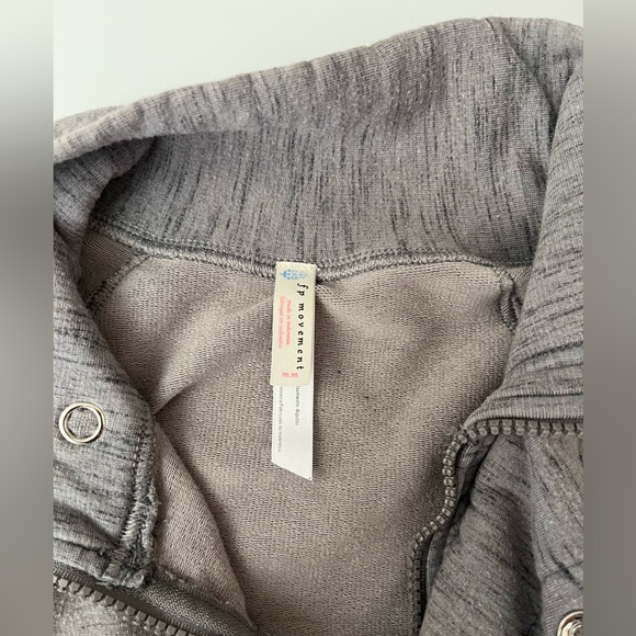 FP Movement by Free People | Marled Gray Ruched Zip-Up Jacket - Picture 12 of 15